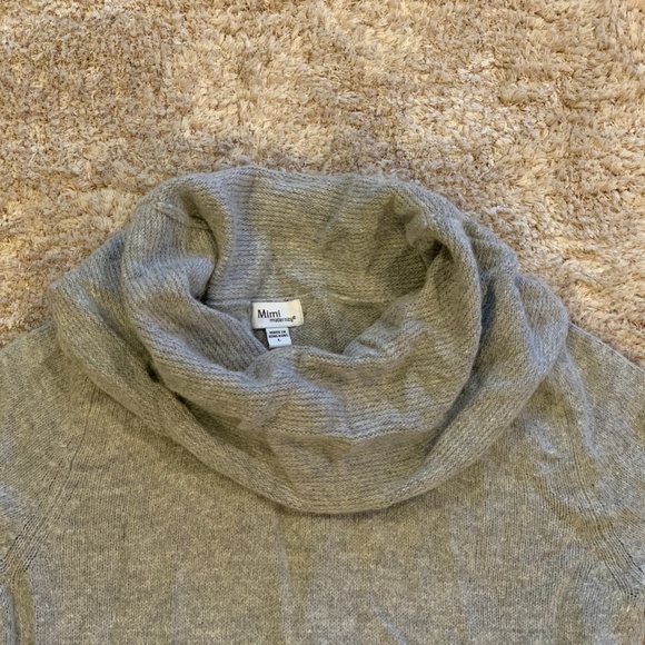 Mimi Maternity Gray Cowl Neck Sweater - L - Picture 2 of 5